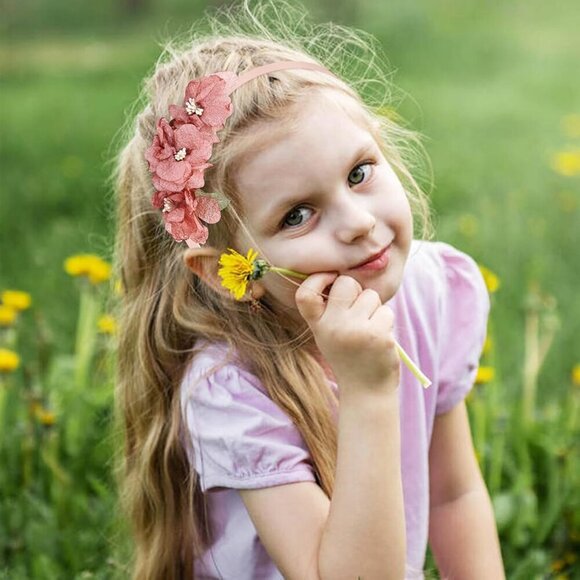 5 Piece Plastic Flower Headbands Kids Teens Girls Toddler Floral Hair Accessorie main image 9